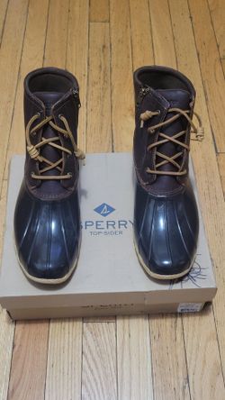 NEW Sperry Saltwater STS91176 Duck Boots shoes Women's Size 12 Medium Brown