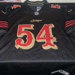 San Francisco 49ers Fred Warner #54 Stitched Black Rivalries Jersey Adult Mens XL “Faithful to the Bay” New With Tags 