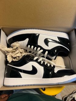 Air Jordan 1 Low Black White Patent Leather
