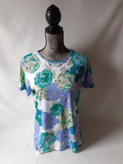 Croft & Barrow women's floral short sleeve top size L