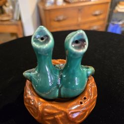 Vintage Baby Birds In Nest Salt & Pepper Shakers