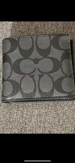 Mens Coach Leather Wallet - Charcoal/Black Brand New
