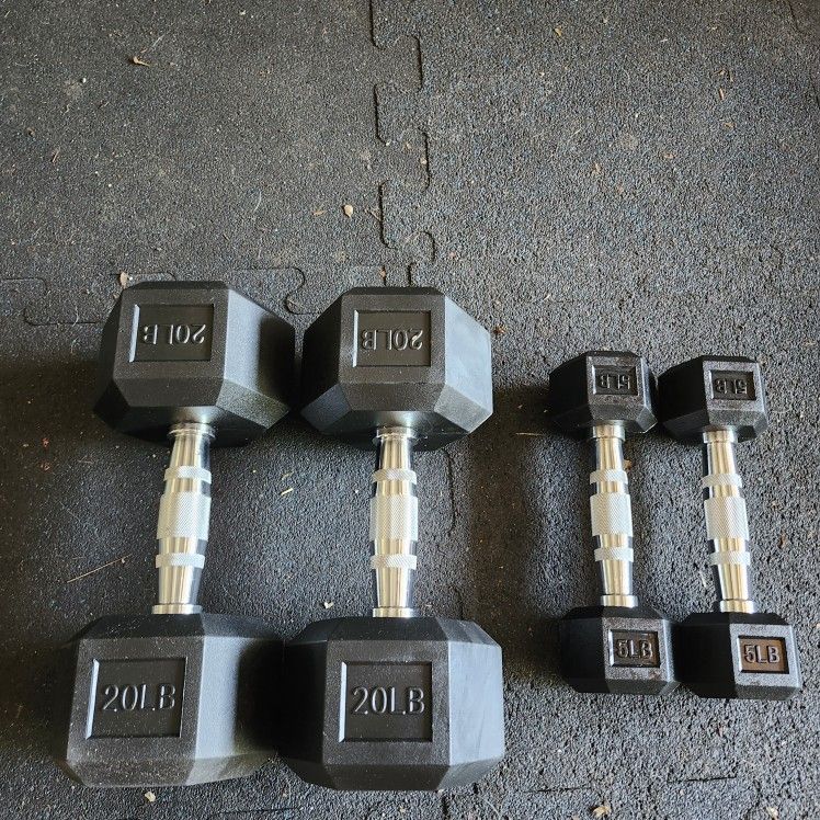 Dumbbells. 5s and 20s