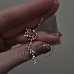 Certified Pink Moissanite Solid Silver 18k Rose Gold 