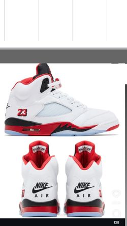 JORDAN 5 FIRE RED BLACK TONGUE MEN SIZE 11.5, MEN SIZE 12