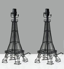 Pair of lamp bases eiffel tower