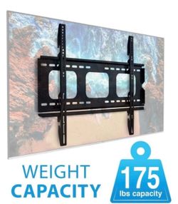 Mount-It! Low-Profile TV Wall Mount 1" Slim Fixed Bracket for 32, 40, 42, 48, 49, 50, 51,52, 55, 60 inch TVs VESA Compatible up to 600 × 400 Black