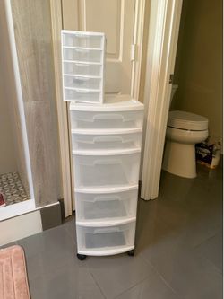 Two Sterilite Drawers with Wheel