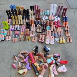 Bratz Dolls Shoes Lot Of 70 Pairs +Extras
