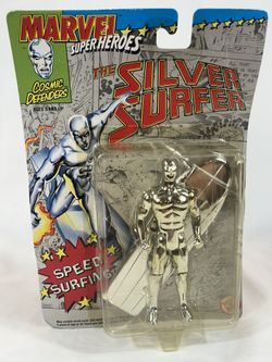 1992 Toy Biz Marvel Super Heroes Silver Surfer Action Figure w/ Surfboard - NIP