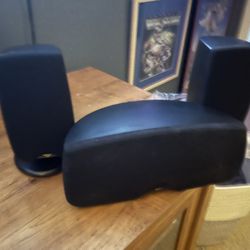 Klipsch Front and Rear Surround Sound Speakers. They have spent more time stored than utilized.  Photos added of rear tags 4 model & Serial #'s 