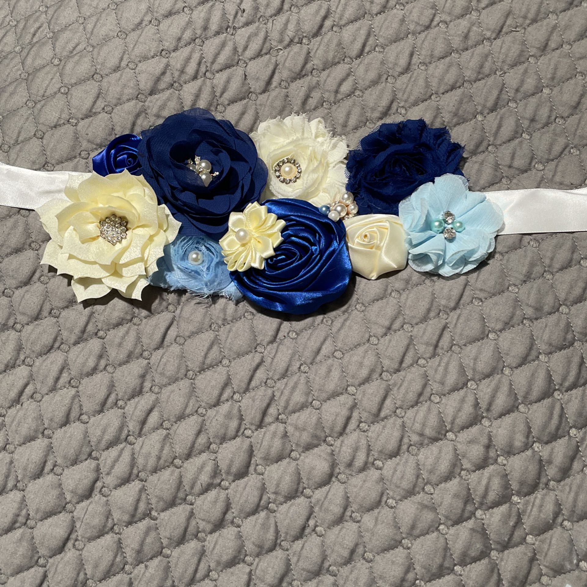 Blue Flower Sash 