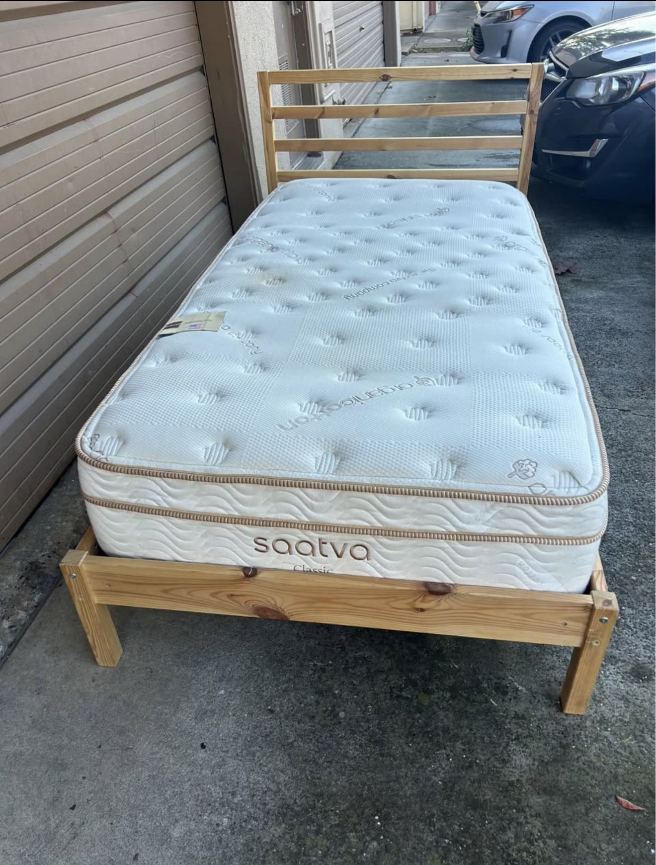 Bed with mattress