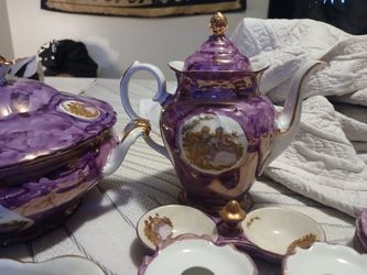 Complete Purple Vintage China Set 