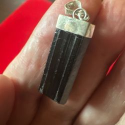 Raw Black Tourmaline Crystal Pendant each $60 natural handmade