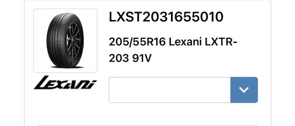 New Lexani 205/55R16 tires