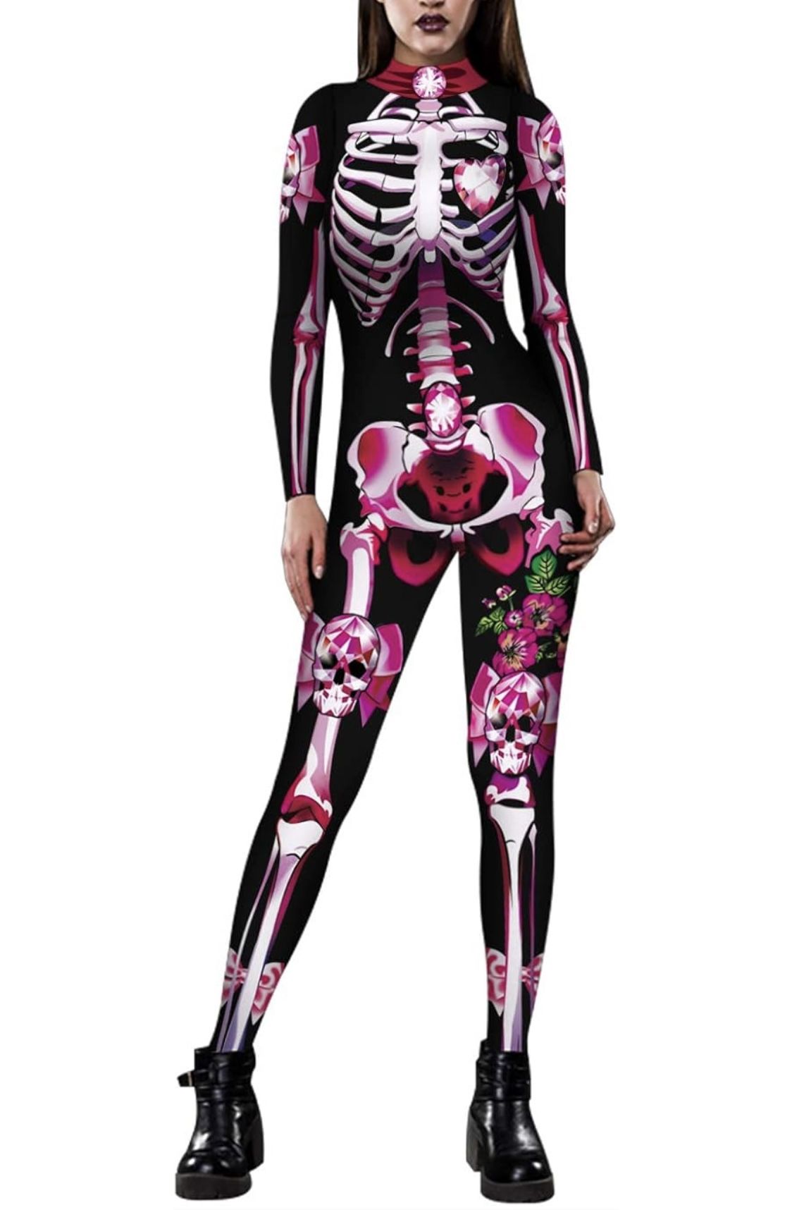 π 3D Skeleton Printed Jumpsuit Leotard π Small/Medium