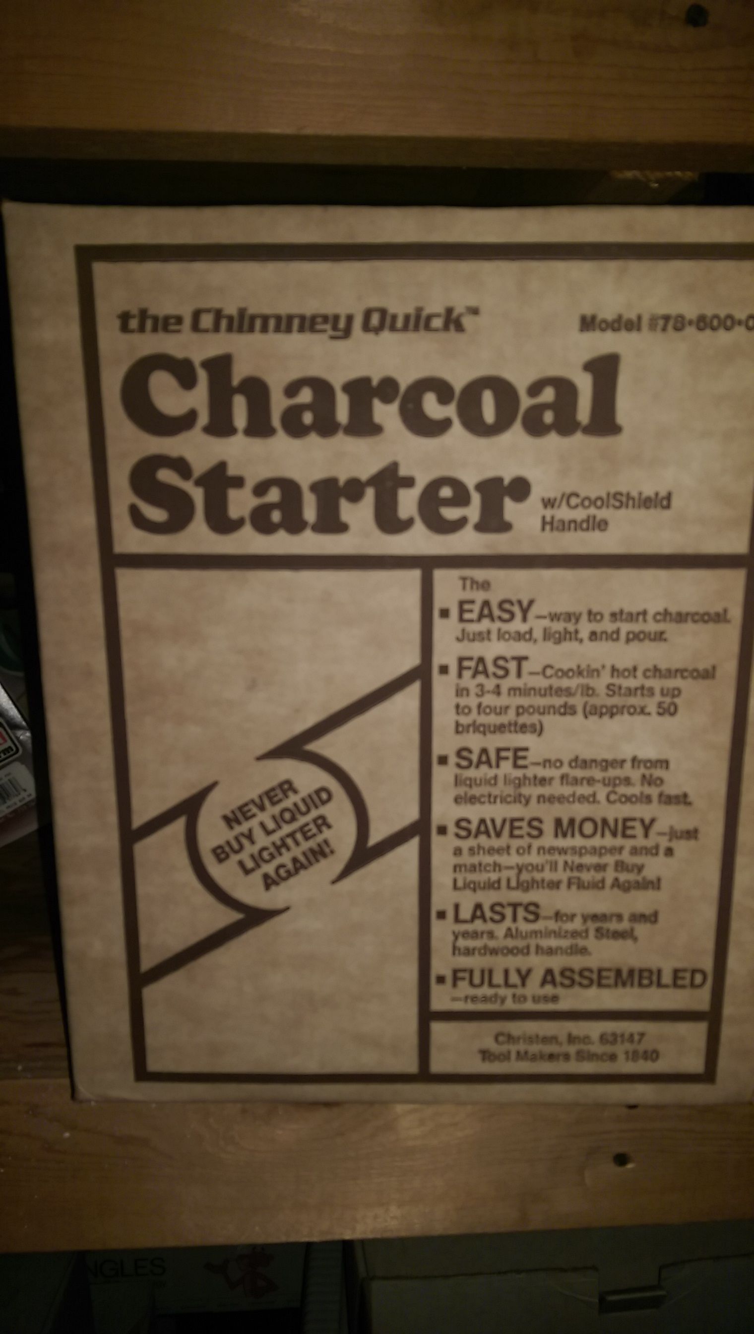 Brand new charcoal starter