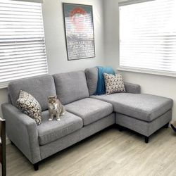 Gray Modern Reversible Sectional Sofa