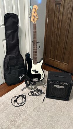 Complete Fender Squire Precession Base Starter Bundle- Excellent Condition