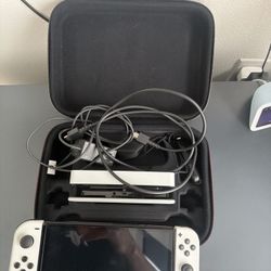 Nintendo Switch OLED Bundle (White) – Complete w/ Case + 64GB SD Card