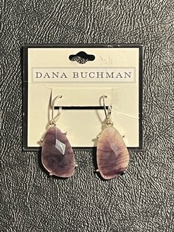 Dana Buchman Purple Rock Earrings New