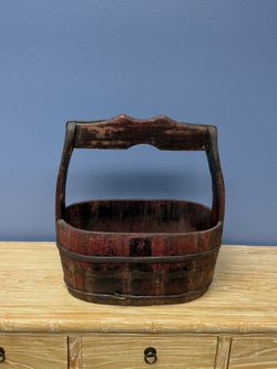 Vintage Bucket Cachepot Wine Red 