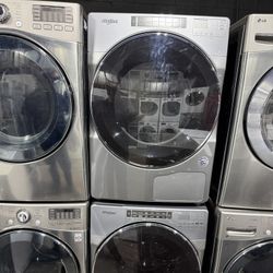 Whirlpool Stainless Steel Front Load Washer And Electric 220 Volts Ventless Dryer Set 