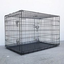 (Brand New) $75 XL 48-Inch Dog Crate Kennel Pet Cage With Plastic Tray, Size 48x29x32 Inches 