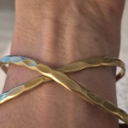 Vtg.Unique BRASS CUFF Bracelet