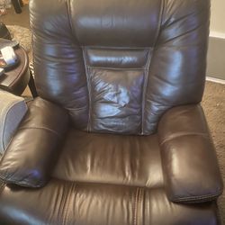 Brown Leather Recliner 
