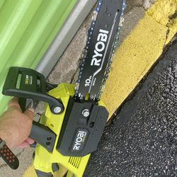Ryobi 18v Hp Brushless 10inch Chainsaw Tool Only Like New 