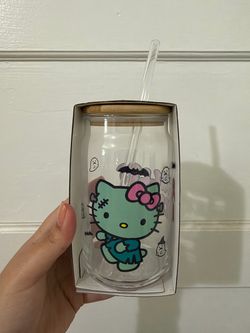 Hello Kitty Halloween Glass Cup with Bamboo Lid