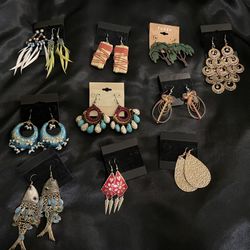Assorted Earrings 11 Pairs 