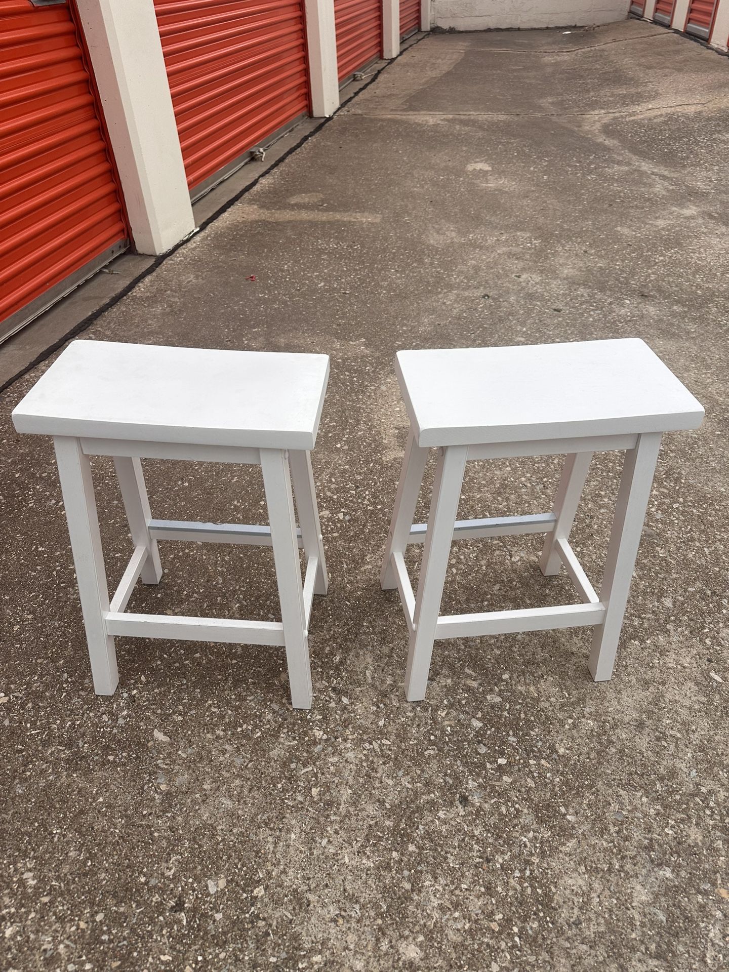 White Wooden Barstools
