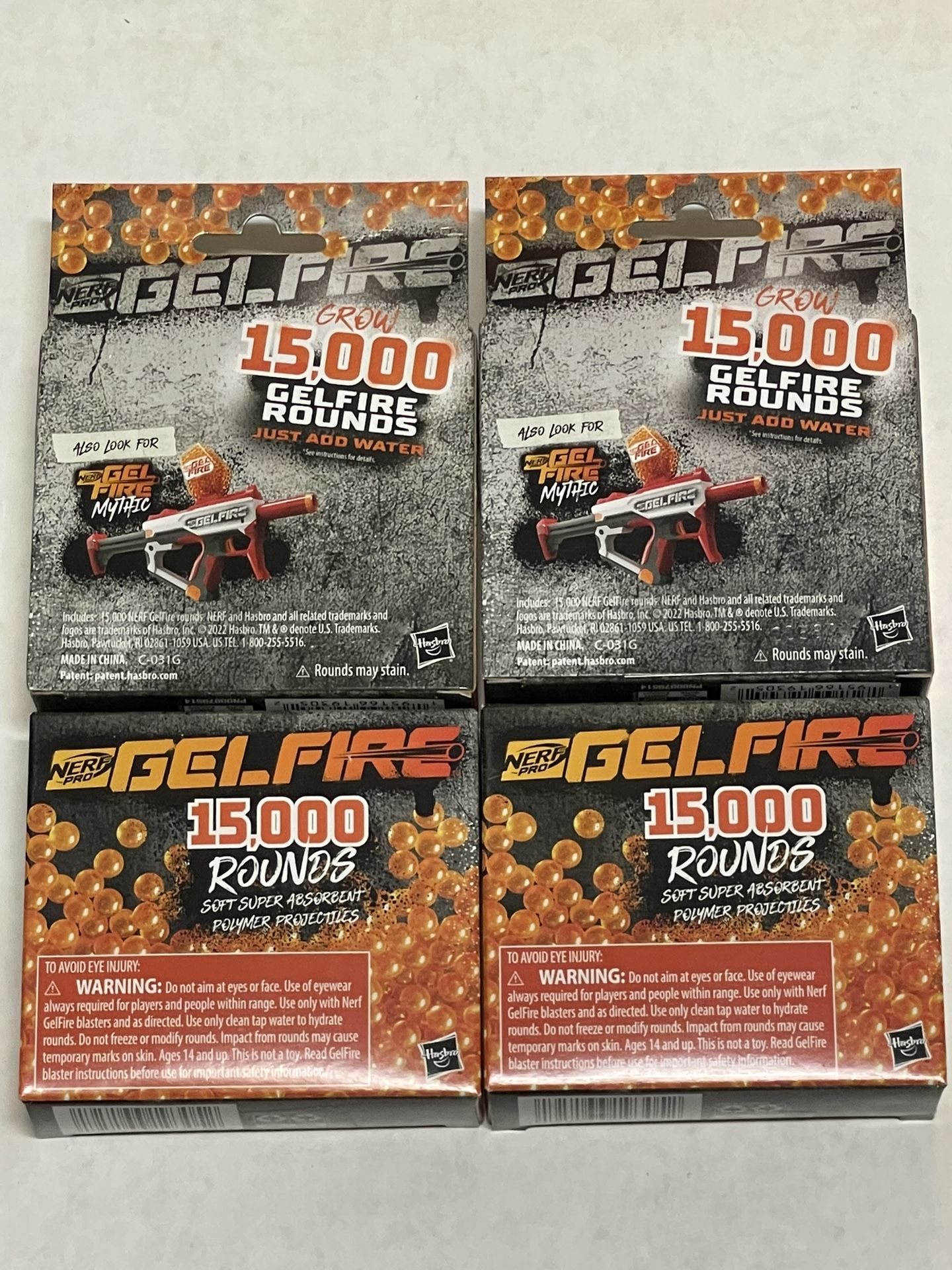 4 Boxes (60K) Nerf Pro Gelfire Ammo - Orange