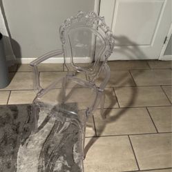6 Clear Acrylic Dining Chairs 