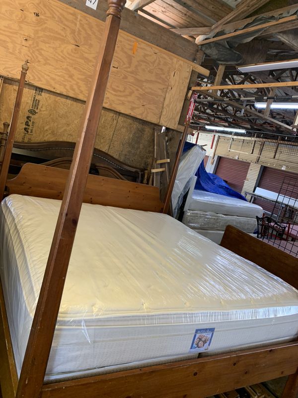 King size mattress and box spring and bed everything free