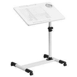 Flash Furniture Adjustable Mobile Computer Desk – White