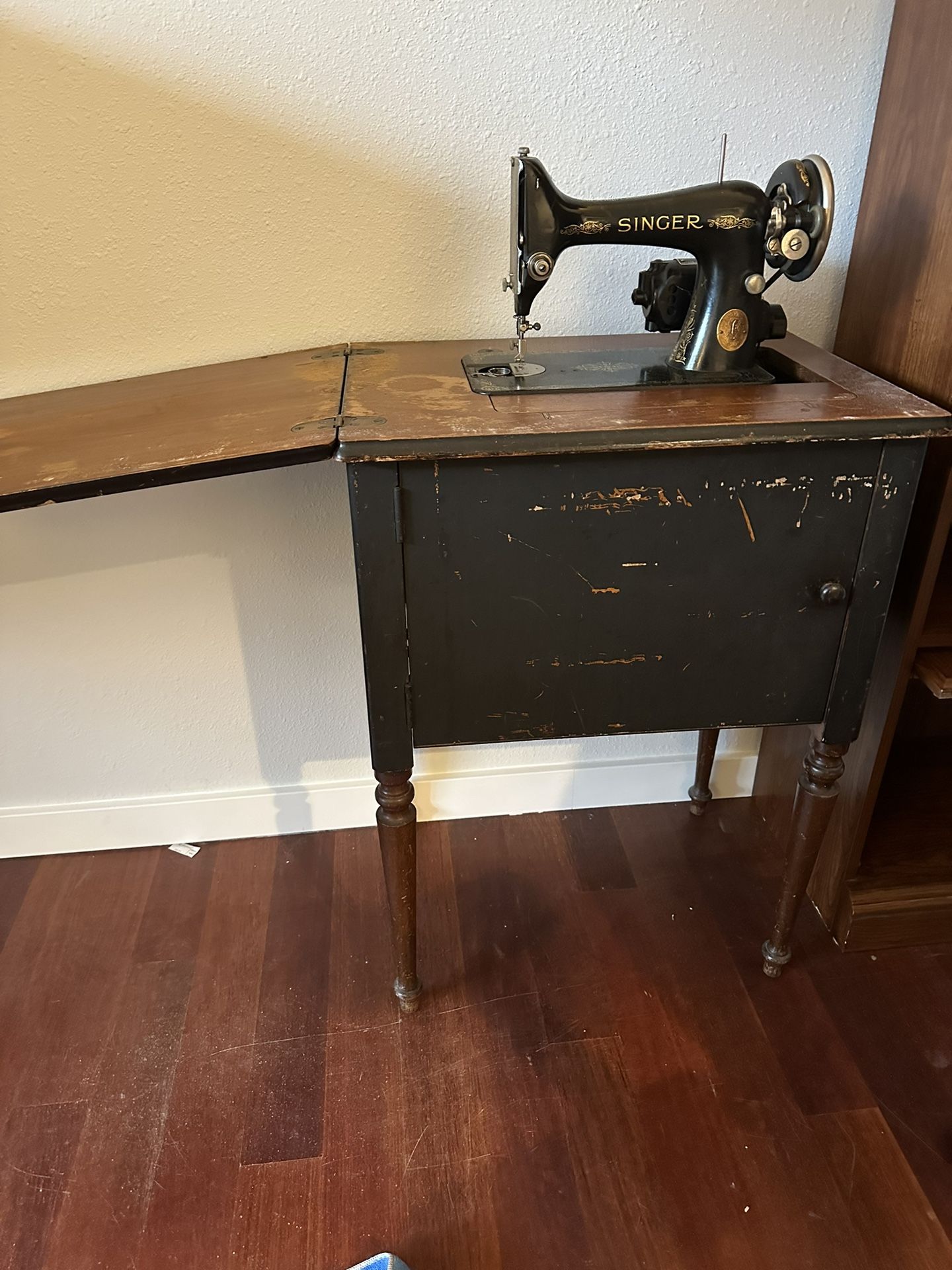 Cabinet With Vintage Sewing Machine