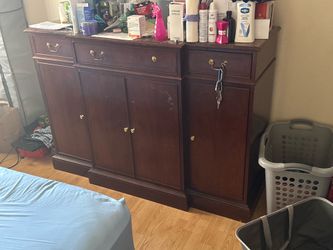 Red wood dresser