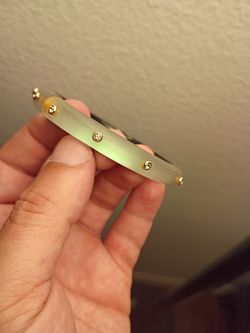 Alexis Bittar Lucite Iridescent Studded Bangle Bracelet 