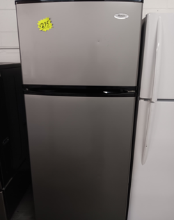 Whirlpool Top Freezer Fridge – Stainless, Glass Shelves