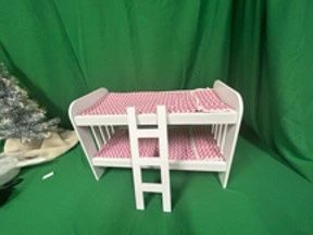 New, Firm, Badger Basket Bunk Bed with Ladder, Pink, Chevron Bedding  