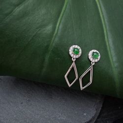 100% Natural Type A Guatemala Jade With 925 Silver Earring