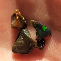 3pcs. Natural BLACK ETHIOPIAN FIRE OPAL POLISHED ROUGH 