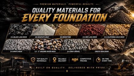 3/4 Gravel, Base, River Rock, Backfill, Sand, Decorative Rock, Etc.