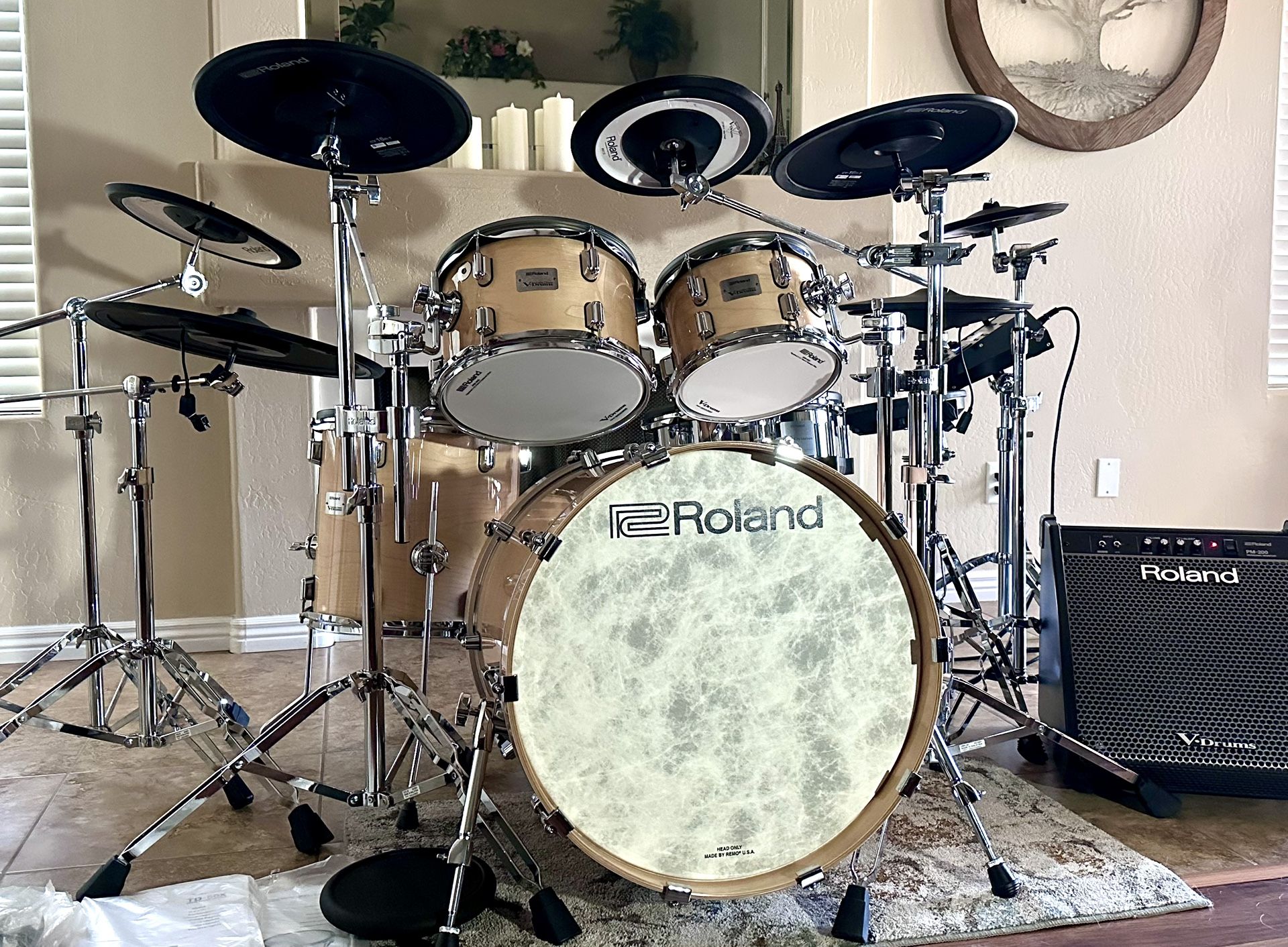 6-piece Roland VAD706 V-Drums W/tons of upgrades