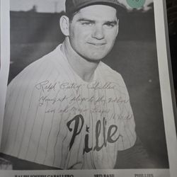 Autographed Photo Of former phillie ralph Caballero