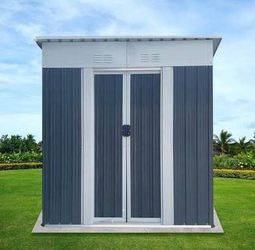 New in Box 5 x 3 FT Pent Roof Grey Outdoor Tool Bike Storage Garden Shed Tool House